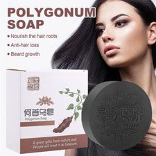 Barra de champú oscurecedor de cabello poligonum natural cabello gris oscuro jabón inverso cuidado