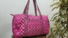 Bolsas de viaje de retazos rosas indios bolsas de lona acolchadas bolsas de viaje para mujer EE. UU.