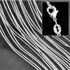 Venta al por mayor 10 piezas collares de cadena de caja enchapados en plata de ley 925 para joyería de 16-30 pulgadas