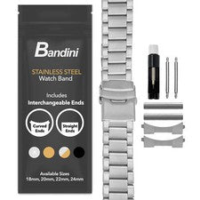 Pulsera de reloj de metal de acero curvado de 22 mm para Citizen Eco