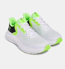 Under Armour Rogue 5 Para hombres Zapatos para Correr Talla 12 Blanco Negro Hiper Verde NUEVO