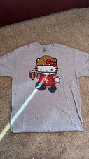 Camiseta Gris Talla XL Con Diseño Raider Kitty Unisex