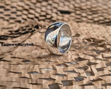 Anillo de plata 925 maciza con cúpula hecho a mano joyería banda para el pulgar anillo todas las tallas SR814