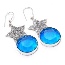 Pendiente de joyería de plata esterlina 925 hecho a mano con piedras...