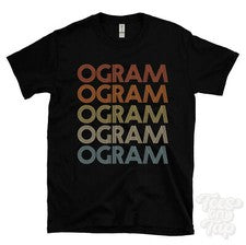 CAMISETA AUGRAMA ESTILO RETRO REPETIDO Hombre y Mujer Novedad Genial Nombre Regalo
