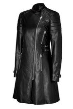 Vestido de cuero negro para mujer y mujer piel de cordero real elegante fiesta y club