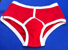 Calzoncillos Hombre ROJOS ACANALADOS Y Frontales 100% Algodón Calidad Retro Estilo Vintage