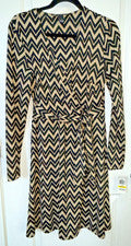 Vestido para mujer INC International Concepts talla XS beige negro chevron atado a la cintura