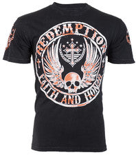 Camiseta Archaic By Affliction Para Hombre MUERTE CRUZADA Calavera Negra Motociclista M-3XL