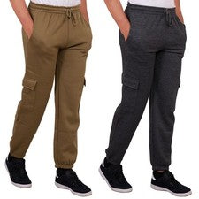 Paquete de 2 Pantalones de Carga para Hombres Chándal Pantalones para Correr Cómodos Bolsillos para Rodilleras