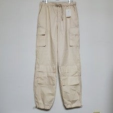Pantalones cargo ASOS para hombre 32x34 NUEVOS beige bolsillos técnicos utilitarios puños con palanca