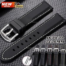 Correa de reloj impermeable de goma de silicona de repuesto de puntada de 18 mm 20 mm 22 mm