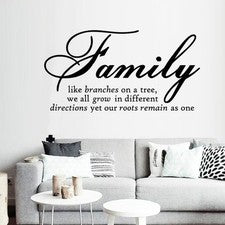 Familia. Carta Cita Extraíble Vinilo Calcomanía Arte Mural Hágalo Usted Mismo Decoración del Hogar Pegatinas de Pared