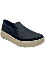 Zapatillas sin cordones Vionic para mujer de cuero negro Kearny