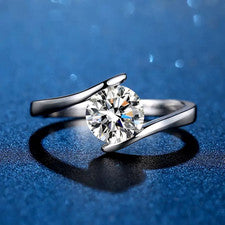 Anillo ajustable de plata esterlina 925 con piedra de cristal para mujeres niñas joyas regalo Reino Unido