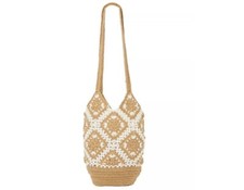 Bolso de Mano Mujer URBAN ORIGINALS Mini Girasol Crochet Hecho a Mano -BEIGE ARENA~