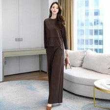 Para mujeres Informal Elegante Moda Color Sólido Formal Mangas Largas Prendas para el torso Pantalones Trajes