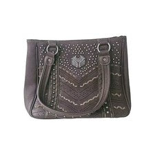 Cartera de hombro American Bling oculta para mujer marrón occidental de cuero PU