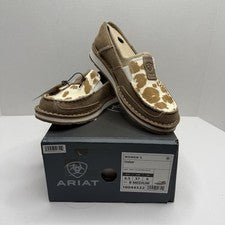 Zapatos sin cordones Ariat Cruiser con estampado de vaca para mujer 6,5 B nuevos