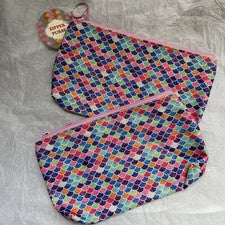 Dos bolsos sin asas con cremallera para mujer, joyería/maquillaje/moneda