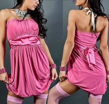Miss Moda Mujer Girly Bandeau Mini Vestido de Satén Banda S/M 34/36 M/L 36/38