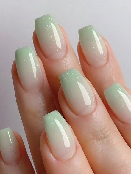 24 piezas Juego de uñas postizas elegantes de estilo Y2K con degradado rosa, manicura francesa, chic, lindo, ligero, de lujo. Pegatinas de uñas removibles para fiestas, días festivos
