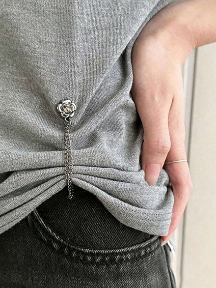 6 piezas Sujetador ajustable para puños, Cinturón de cintura para camiseta, Clips para dobladillo de jeans, Clips de botón multifuncionales sin costura para pantalones, mangas, faldas y%2