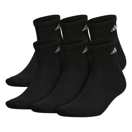 adidas Calcetines deportivos acolchados para hombre (6 pares) - 102401, L, Black/ Aluminum 2