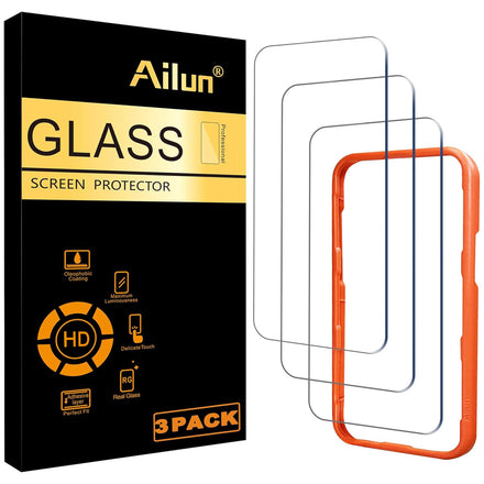 Ailun 3 Pack Screen Protector for iPhone 16 Pro Max [6.9 inch] with Installation Frame, Tempered Glass, Sensor Protection, Dynamic Island Compatible, Case Friendly