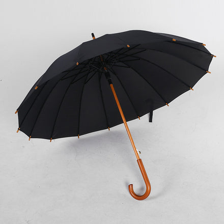 16k Straight Wooden Handle Rain Umbrella Men Guarda Chuva Paraguas Mujer Women Summer Sun Umbrellas