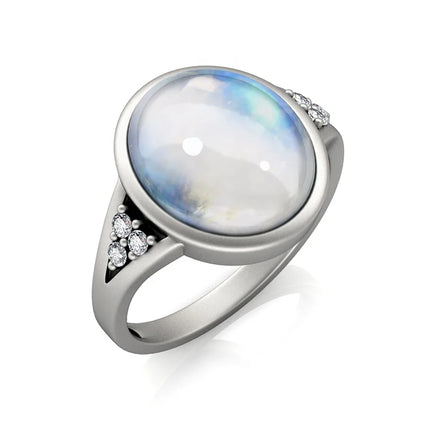 Destiny Jewellery Bohemian Jewelry 2021 Oval Moonstone Unique Silver Ring for Women