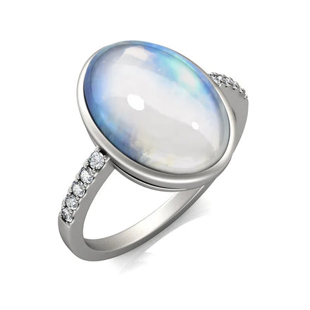 Destiny Jewellery Vintage Boho Jewelry 2021 Colorful Moon Magic Moonstone Silver Ring for Women