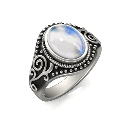 Destiny Jewellery New Arrival Moonstone Jewelry 2021 Vintage Colorful Silver Ring for Women