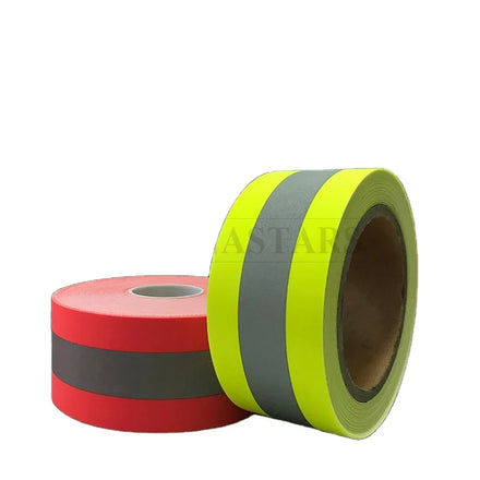 FR Treated Cotton Yellow-silver-yellow 2 3 Width Flame Retardant Reflective Fabric Supplier