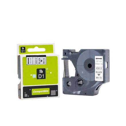Tatrix 45013 Label 12mm Black on White Compatible Label Tape Cartridge 45013 for DYMO LabelManager 360D Printer 45013 Label Tape