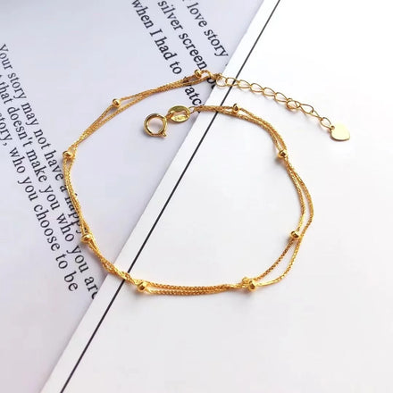 Hot-selling 18K Bracelet Double Band Pure Gold Jewelry for Women Gift Hotselling Solid Gold Jewelry Bracelets