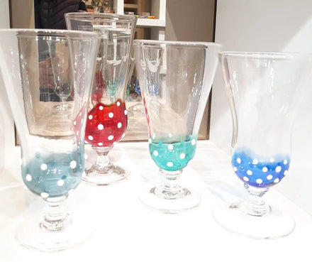 Hand Blown Colored Pattern Wineglass Goblet Borosilicate 180ml 200mm H High Quality Western Modern Home Hotel Restaurant Use