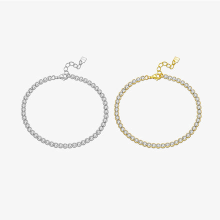 FUAMAY Pulseras-Por-Mayor Silver 925 Tennis Bracelets Ladies Fashion Bezel Diamond Bracelet for Women Pulsera Tennis Plata 925