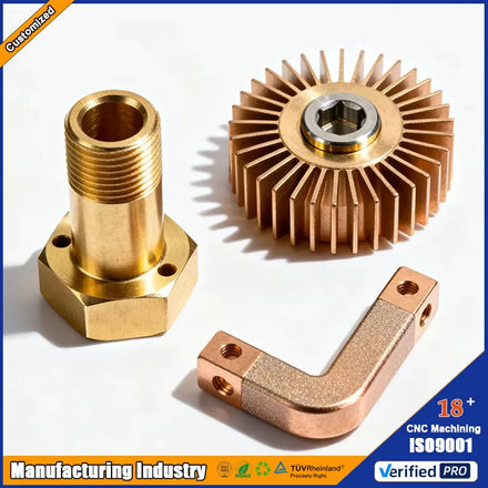 High Precision CNC Machining Brass Fittings Heatsinks Custom Metal Parts Manufacturer