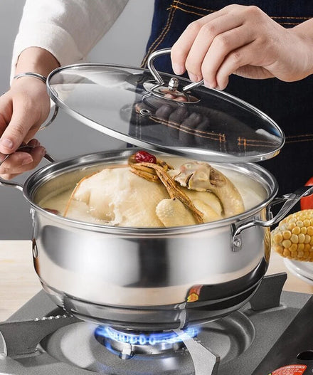 Wonderchef Trending Big Camping Pot Cooking Kitchen Ware Stainless Steel Cookware Set