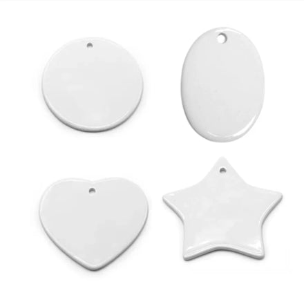 Qualisub Sublimation Ceramic Ornaments Blanks for Christmas DIY Printing in Different Shapes