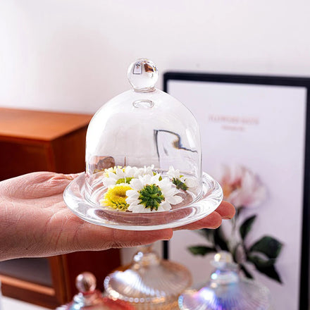 Food Birthday Dessert Plate Decorating Luxury Cover Crystals Mini Cake Stand Dome