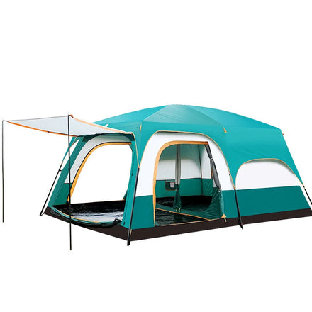 Custom Outdoor Big Camping Resort Tent 5-12 Persons Family Large Space Double Layers Glamping Tent With 2 Rooms 1 Living Room