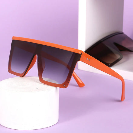 Oversized Square Sunglasses for Women 4 Colors Leopard Gradient UV400 Lenses PC Sun Glasses Eyewear Outdoor Fishing