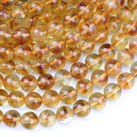 High Quality AAA Natural Citrine Beads Round Genuine Gemstone Beads Polished Beads 6mm 8mm 10mm