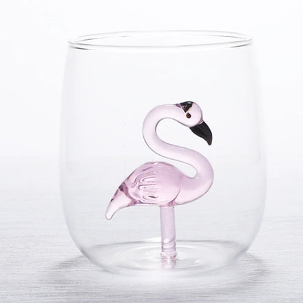 Flamingo Design Shot Glass Elegant Wine Glass with Unique Flamingo Pattern