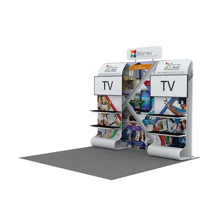Aluminum Portable Tradeshow Fashion Tension Fabric Display 10x10 Trade Show Design Promotion Sales Modern Expo Exhibition Booth
