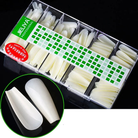 Beauty Nail Tips 500PCS Quick Building Mold Finger Extension Full Cover Tip Nails Artificial Fingernails Nail Art Tools
