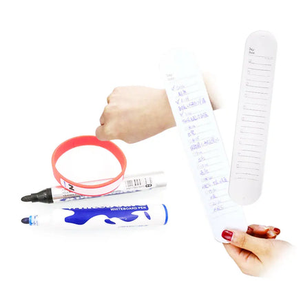 Wholesale Wearable Memo Whiteboard Pen Set Custom Blank Writable Silicone Band