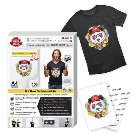 Winner Transfer Hot Sale A4 Inkjet Sublimation Vinyl for Dark Cotton Shirts